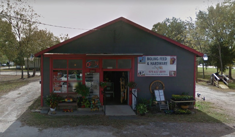 Boling Feed and Hardware store front.