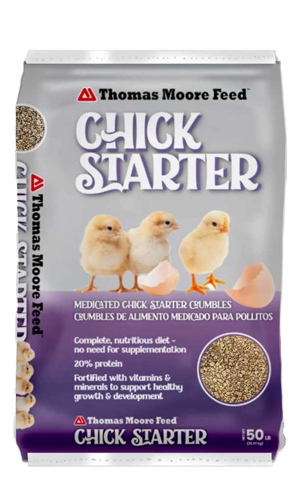 Chick Starter feed from thomas moore feed.